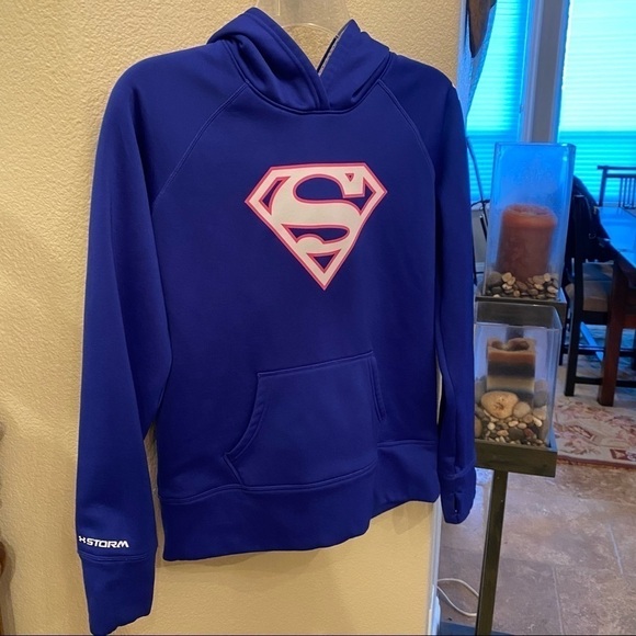 UNDER ARMOUR Super Girls Hoodie Sweatshirt Size YLG - Picture 2 of 9